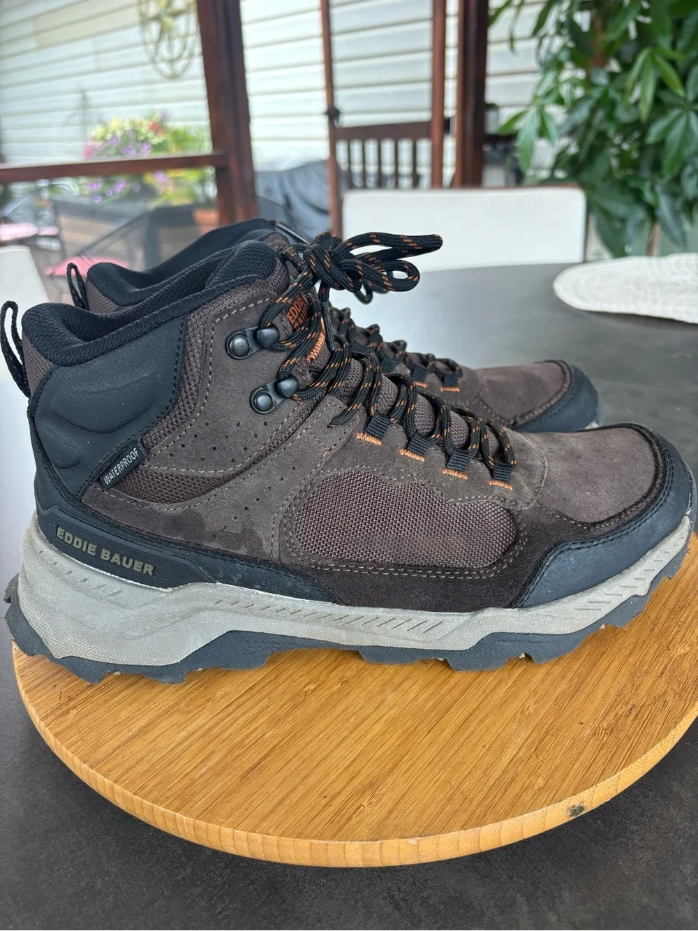 Eddie Bauer Brown and Black Waterproof Trail Boots